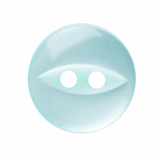 Button 11mm Round, Fish Eye in Turquoise