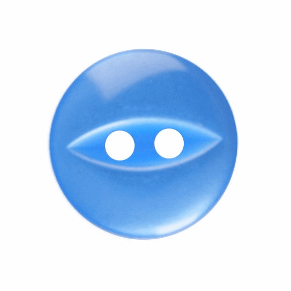 Button 11mm Round, Fish Eye in Royal Blue