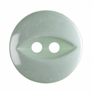Button 14mm Round, Fish Eye in Pale Teal