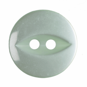 Button 14mm Round, Fish Eye in Pale Teal