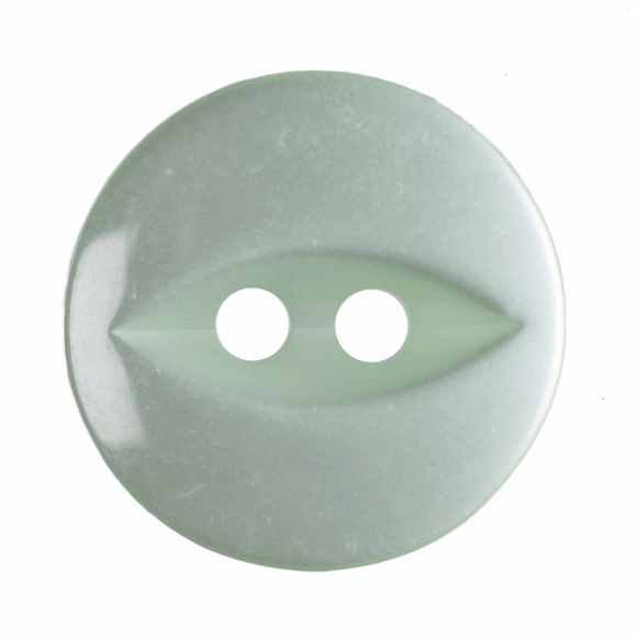 Button 14mm Round, Fish Eye in Pale Teal