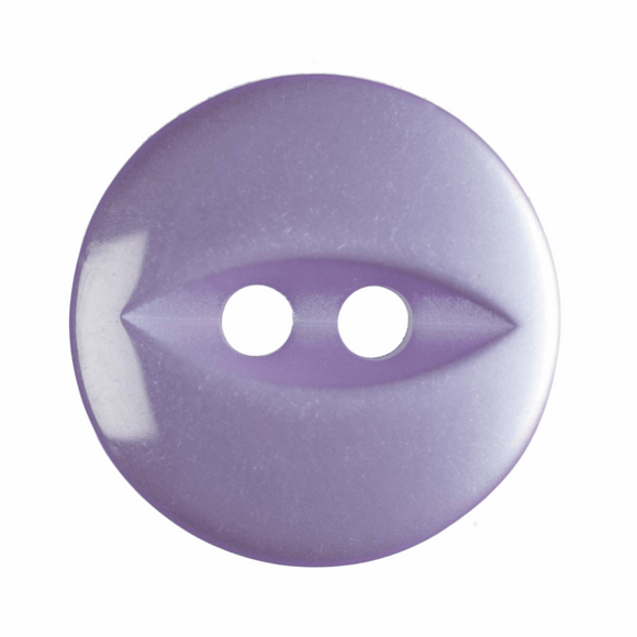 Button 14mm Round, Fish Eye in Lilac