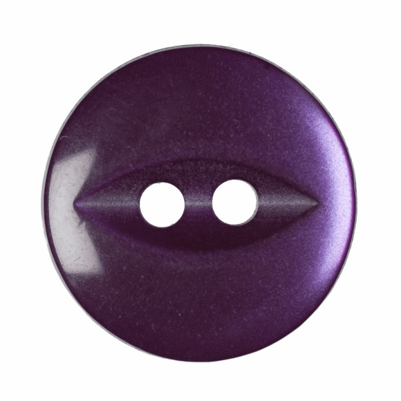 Button 14mm Round, Fish Eye in Purple