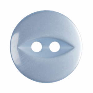 Button 18mm Round, Fish Eye in Light Blue