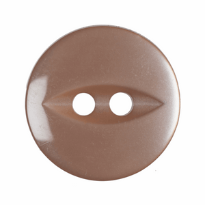 Button 14mm Round, Fish Eye in Beige