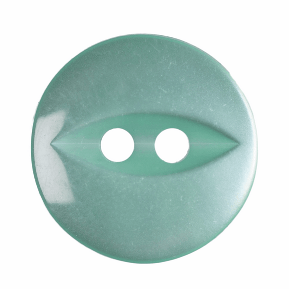 Button 14mm Round, Fish Eye in Turquoise