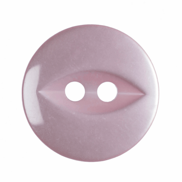 Button 14mm Round, Fish Eye in Pink