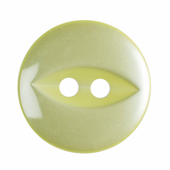 Button 14mm Round, Fish Eye in Yellow
