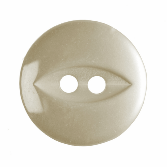 Button 14mm Round, Fish Eye in Cream
