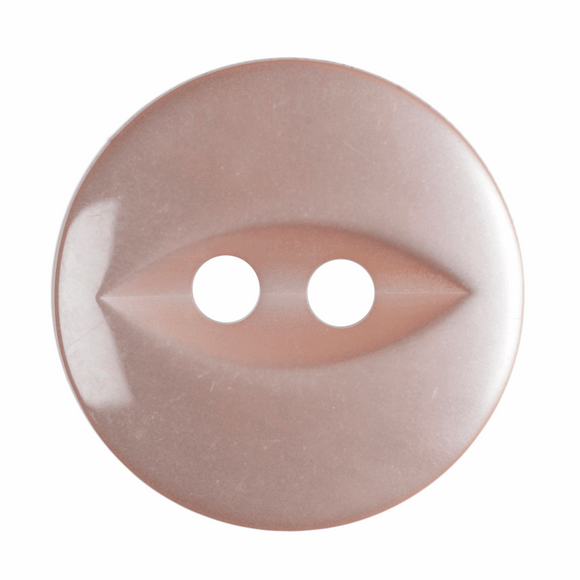 Button 14mm Round, Fish Eye in Peach