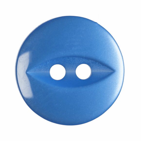 Button 14mm Round, Fish Eye in Royal Blue