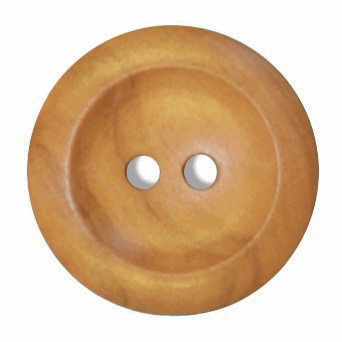 Button 28mm Round, Olive Wood 2 Hole Natural