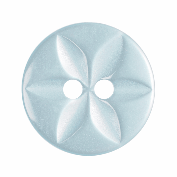 Button 11mm Round, Star in Pale Blue (B)