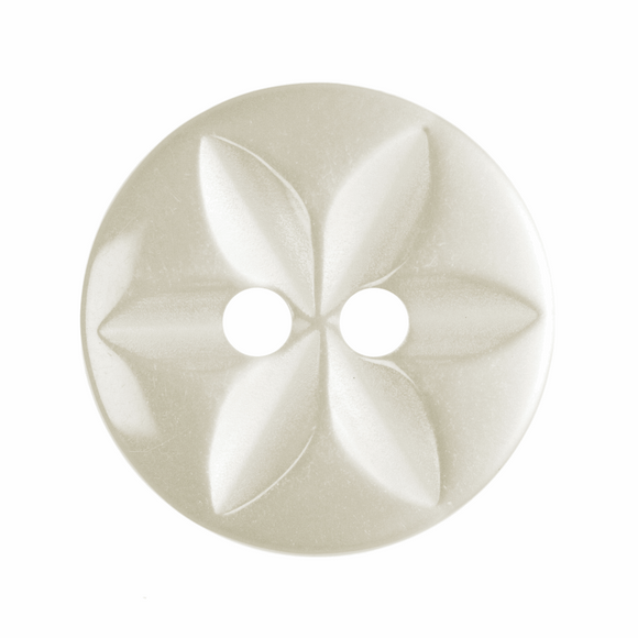 Button 11mm Round, Star in Cream