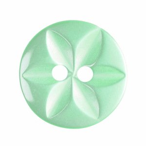 Button 11mm Round, Star in Green