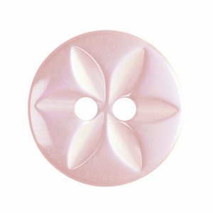 Button 11mm Round, Star in Pale Pink