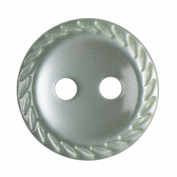 Button 11mm Round, with Cut Edge in Pale Teal