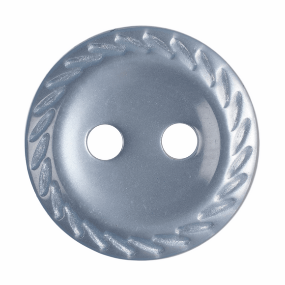 Button 11mm Round, with Cut Edge in Pale Blue