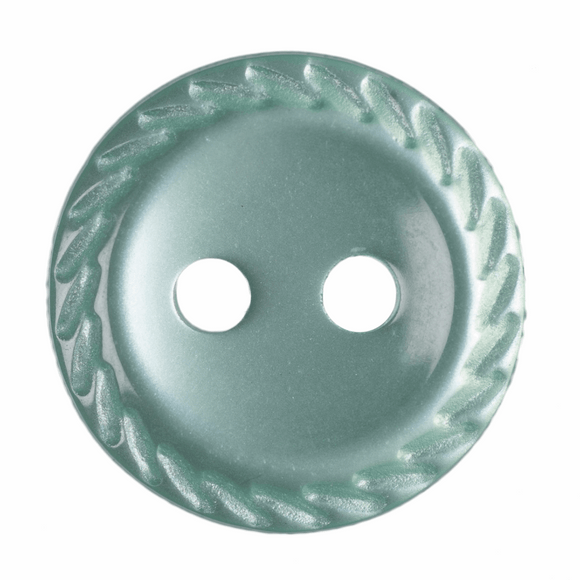 Button 11mm Round, with Cut Edge in Pale Green