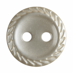 Button 11mm Round, with Cut Edge in Cream