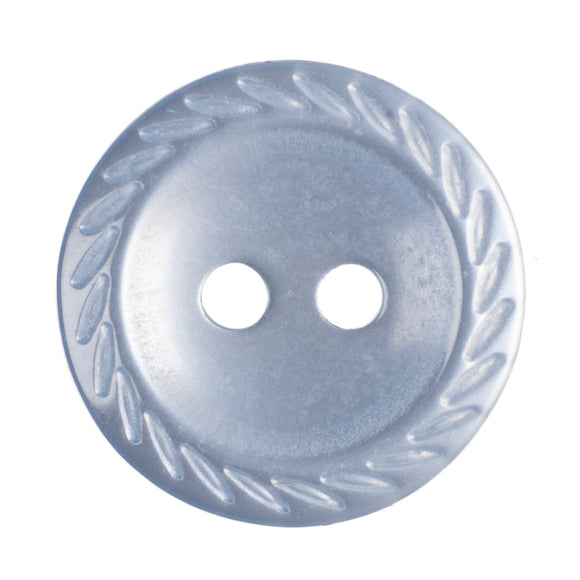 Button 14mm Round, with Cut Edge in Pale Blue