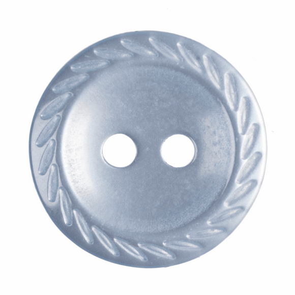 Button 18mm Round, with Cut Edge in Pale Blue
