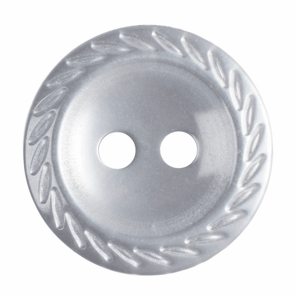 Button 14mm Round, with Cut Edge in White