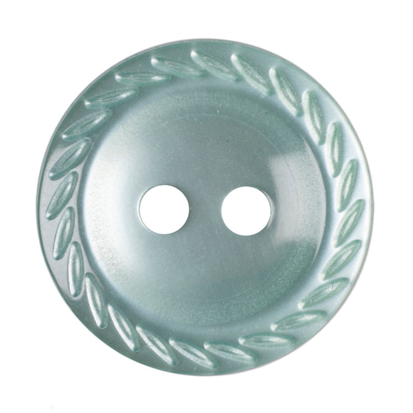 Button 14mm Round, with Cut Edge in Pale Green