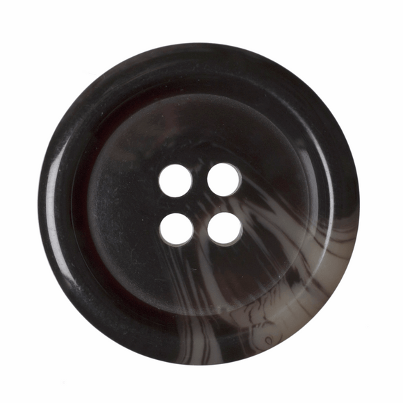 Button 25mm Round, Variegated 4 Hole in Brown