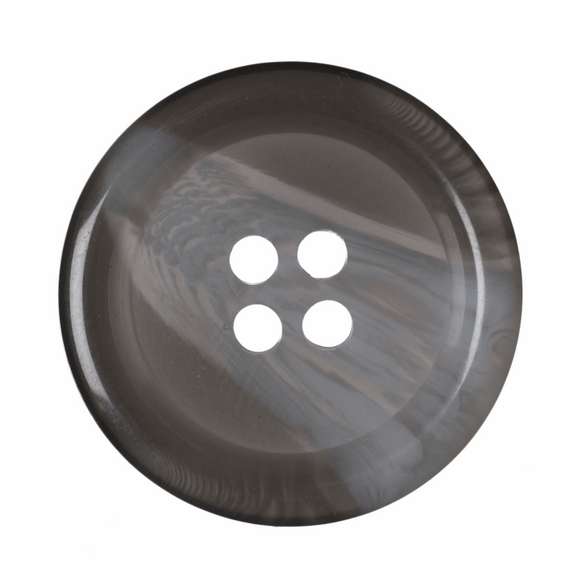 Button 25mm Round, Variegated 4 Hole in Grey