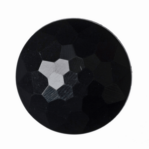 Button 14mm Round, Faceted Shank in Black