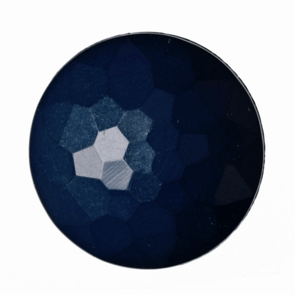 Button 20mm Round Faceted Shank in Navy
