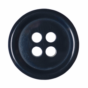 Button 15mm Round, Jacket 4 Hole in Navy