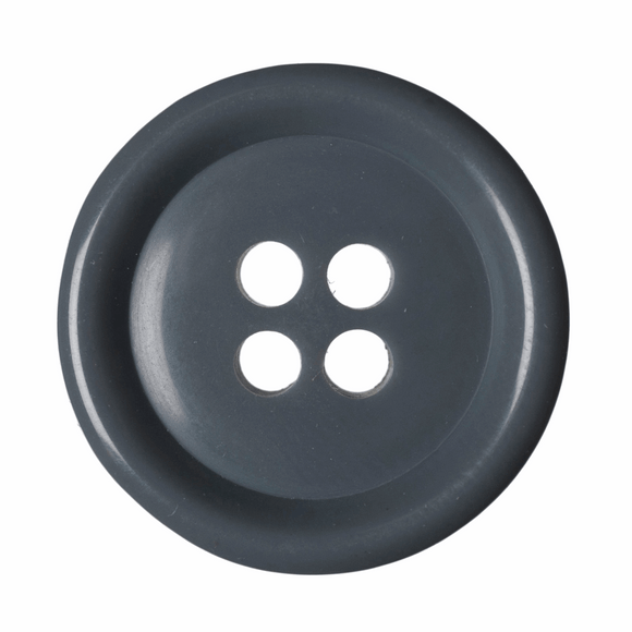 Button 19mm Round, Jacket 4 Hole in Grey