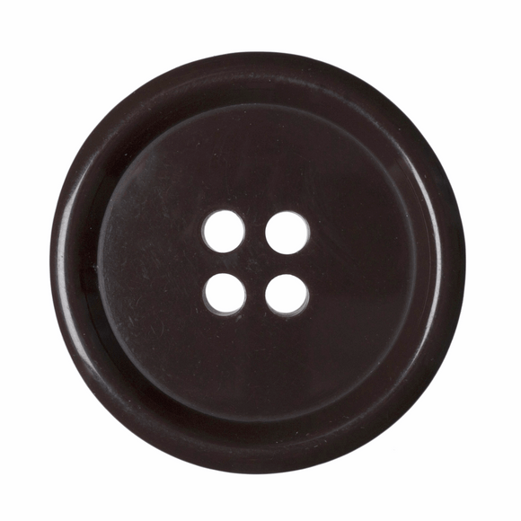 Button 28mm Round, Jacket 4 Hole in Brown
