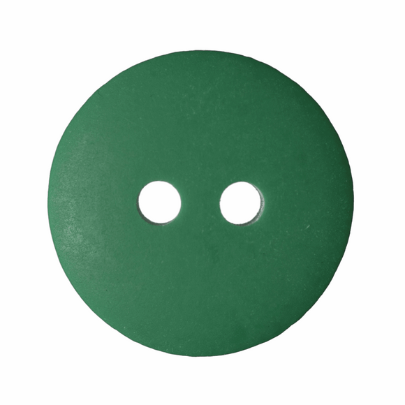 Button 15mm Round, Matt Smartie in Green
