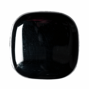 Button 28mm Square, Shiny Shank in Black
