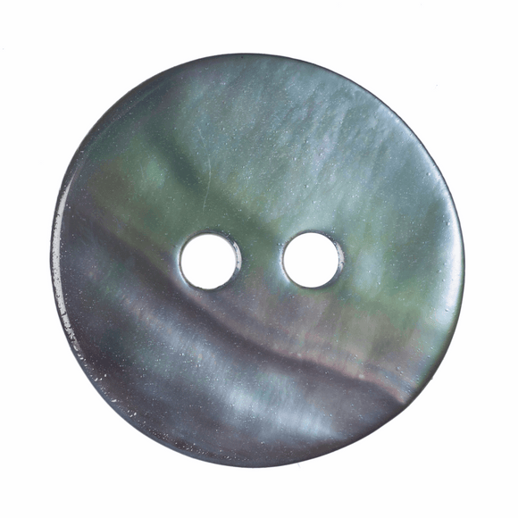 Button 15mm Round, Dyed Agoya Shell in Pale Blue