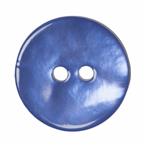 Button 15mm Round, Dyed Agoya Shell in Royal Blue