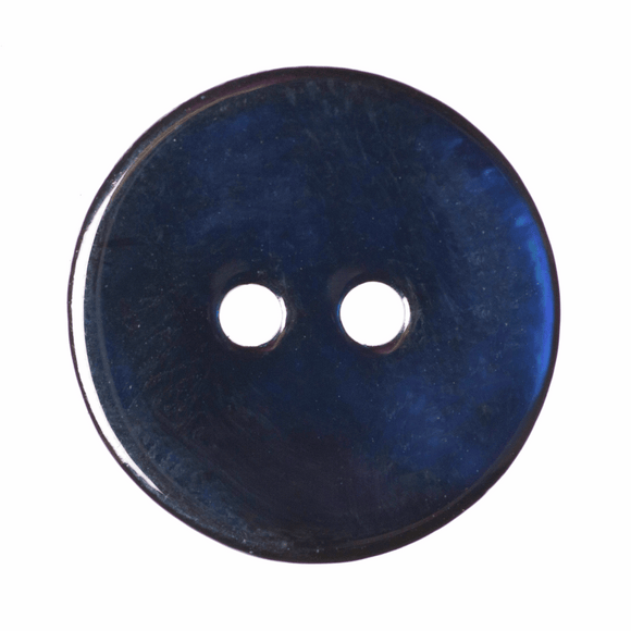 Button 15mm Round, Dyed Agoya Shell in Navy