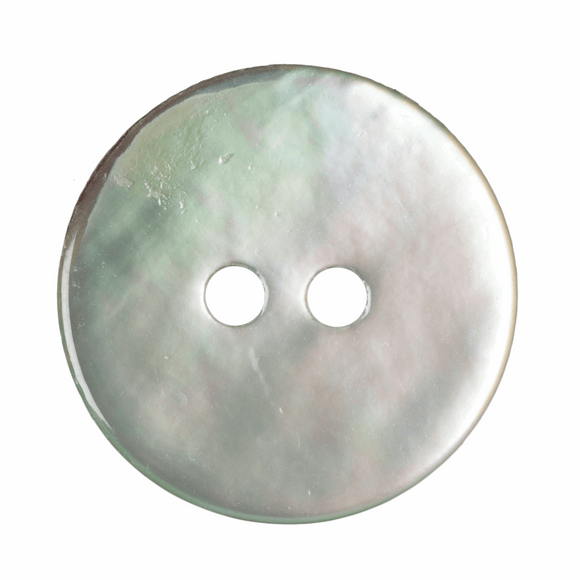 Button 15mm Round, Dyed Agoya Shell in Natural