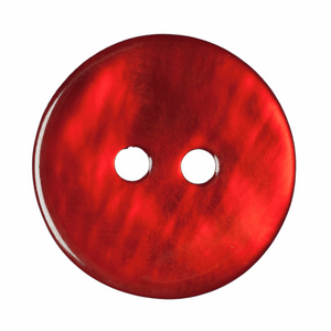 Button 15mm Round, Dyed Agoya Shell in Red