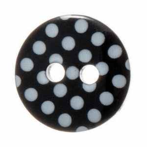 Button 12mm Spotty in Black/White (20 lignes)