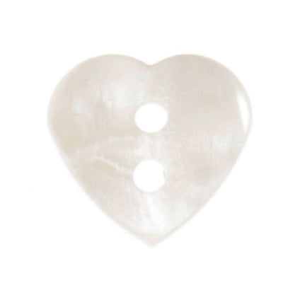 Button 15mm Heart Shaped in Ivory