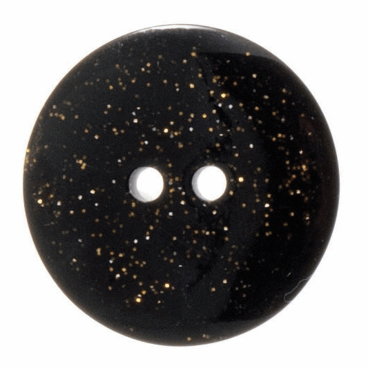 Button 26mm Round, Dark Glitter in Black