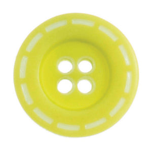 Button 18mm Round with Stitched Edge Design in Lt Green