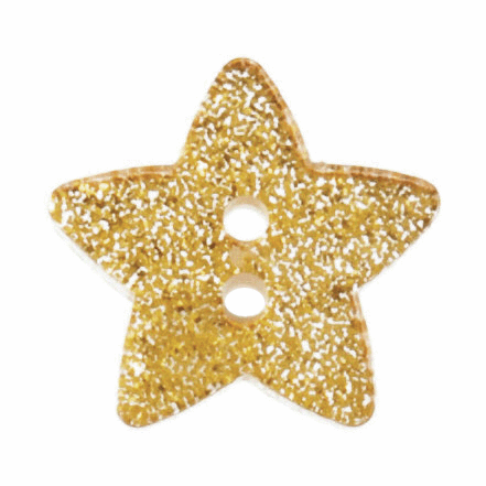 Button 18mm Star in Glitter Gold