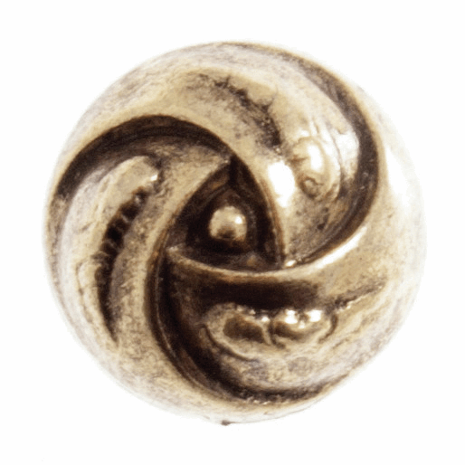 Button 15mm Round Metal Rose Swirl Shank in Gold