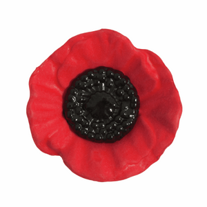 Button 41mm Remembrance Poppy