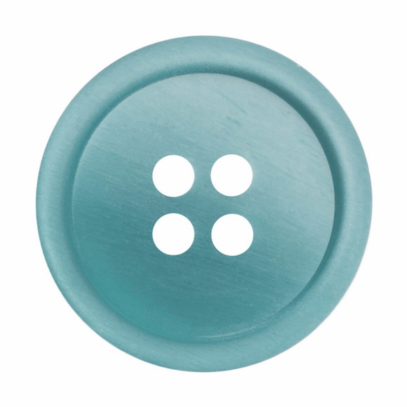 Button 15mm Round, Ombre Rimmed in Mid Blue